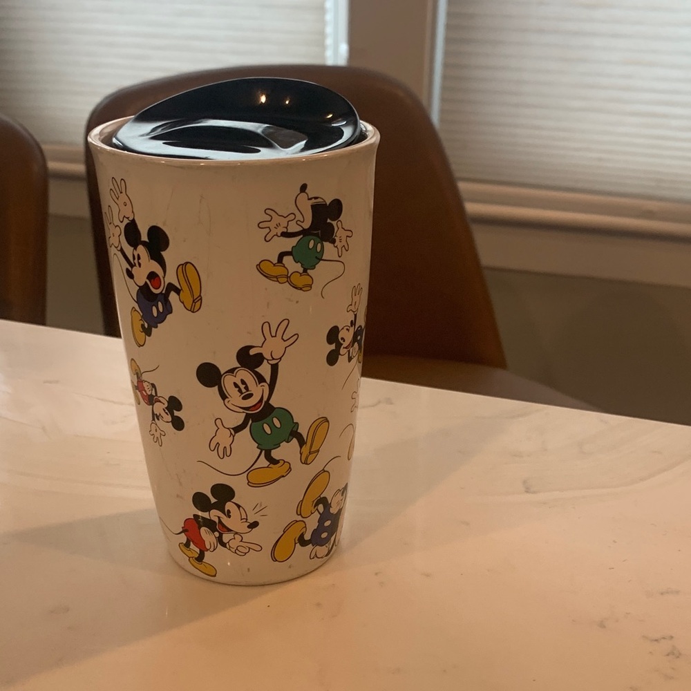 Official Disney World Mickey Ceramic Coffee To Go Cup